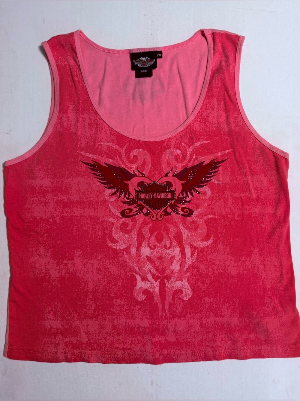 Harley-Davidson Women's Bright Pink Winged Heart Tank